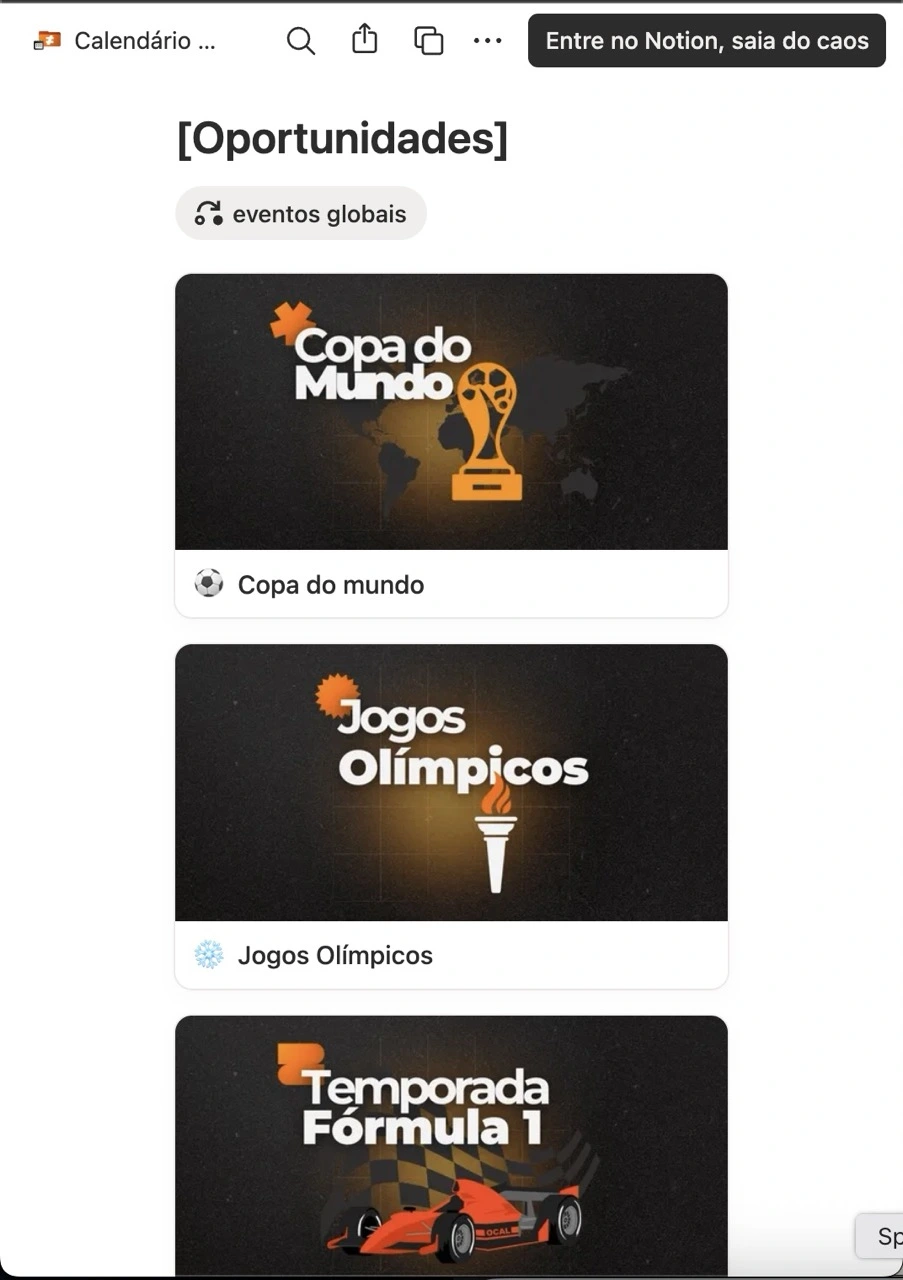 Calendário Estratégico no iPhone